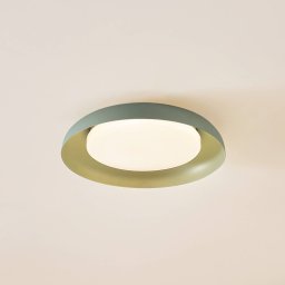 Lindby LED ceiling light Florie, green, metal, Ø 40 cm