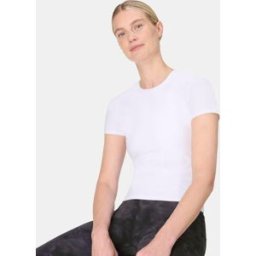Sweaty Betty Essential Sculpt Short Sleeve Top White womens
