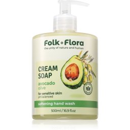 Folk & Flora Avocado & Olive Liquid Soap for sensitive skin 500 ml