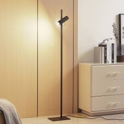 Lucande Lysias floor lamp, black, metal, height 143.2 cm
