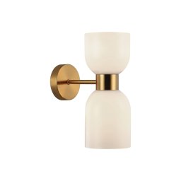 Viokef Memory wall light, glass, bronze/white, 2-bulb