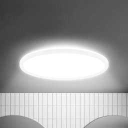 Briloner LED ceiling light Move, sensor, Ø 42 cm, IP44, white, 4000K