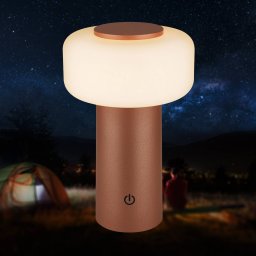 Briloner Juna LED rechargeable table lamp, brown, IP44, dimmable, 20 cm