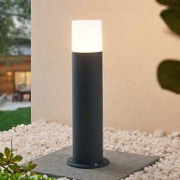 Lindby Tabyn pillar light, round, dark grey