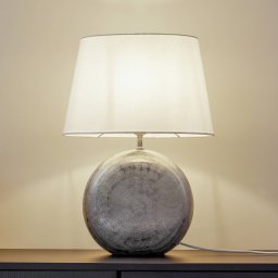 Lindby Florentino table lamp, 49 cm, ceramic, textile