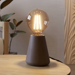 EGLO Asby table lamp, dark wood, height 10 cm, wood