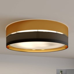 TK Lighting Hilton ceiling light, black/gold, Ø 60 cm