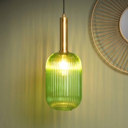 Lucide Maloto glass pendant light, Ø 20 cm, green