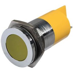 APEM APM Q22F1C Y24E - Indicator LED, 24 V DC, 22 mm, FASTON, yellow/BrC