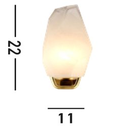 Searchlight Rocky wall light, 1-bulb, brass-coloured, steel, glass, IP44