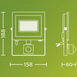 Philips LED outdoor spotlight Lois UE Sensor, 14 W, 5,000 K IP65