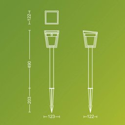 Philips LED solar ground spike lamp Nissa UE, plastic, IP44