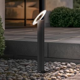Arcchio LED path light Tovio, anthracite, Ø24cm