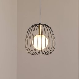 SIGMA Bell S pendant light, Ø 24 cm, 1-bulb, black/gold/white