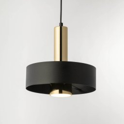 SIGMA Rif Lux pendant light, black/gold, Ø 25 cm, steel