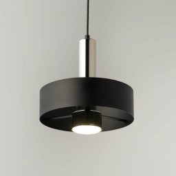SIGMA Rif Lux pendant light, black/silver, Ø 25 cm, steel