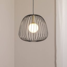 SIGMA Bell pendant light, Ø 33 cm, 1-bulb, black/gold/white