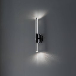 SIGMA Sopel Lux wall light, 2-bulb, black/silver, height 38 cm