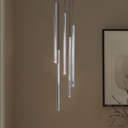 SIGMA Sopel Lux pendant light, 5-bulb, round, black/silver, G9