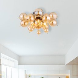 Globo Udo ceiling light, amber-coloured, Ø 55 cm, glass