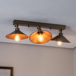 Opviq Berceste N-661 ceiling light, antique gold, metal, 3-bulb