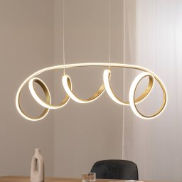 ONLI Kira LED pendant light, gold-coloured, length 102 cm, 4000 K
