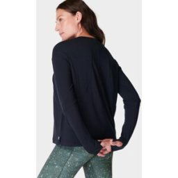 Sweaty Betty Soft Flow Studio Long Sleeve Top Black womens