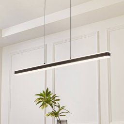 Lucande LED pendant light, Pendolo, black, aluminium, 120 cm