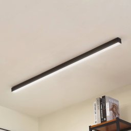 Lucande LED ceiling light Teniona, 132 cm, black, aluminium