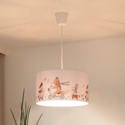 Duolla Ferdi Kids pendant light, textile, white, colourful