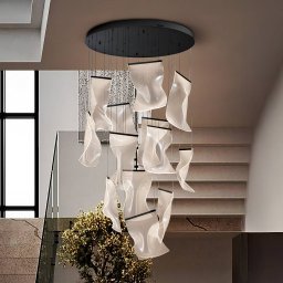 Schuller Valencia LED pendant light Velos II 13-fl., black, dimmable, plastic