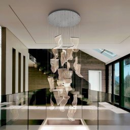 Schuller Valencia Velos LED pendant light, chrome, 24-fl. , metal, plastic