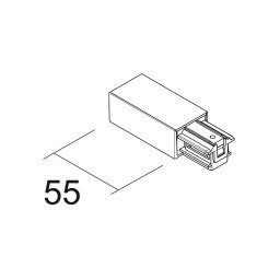 Ivela power feed right SQUARE 48 V, white, plastic