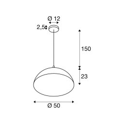 SLV Forchini hanging light, 50 cm, black/gold plastic