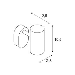 SLV LED wall spotlight Noblo, 2,700 K, white, 13 cm, metal