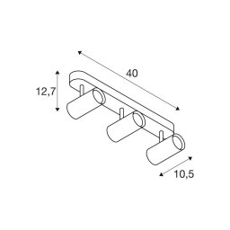 SLV LED ceiling spotlight Noblo, white, dimmable to warm, length 40 cm