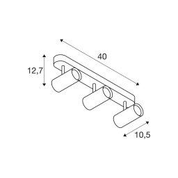 SLV LED ceiling spotlight Noblo, 3,000 K, white, length 40 cm