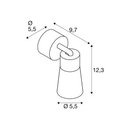 SLV ceiling lamp Puri 2.0 Cone, grey, Ø 5 cm, metal