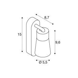 SLV wall lamp Puri 2.0 Cone, black, width 15 cm, metal