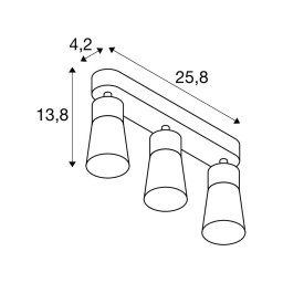 SLV ceiling lamp Puri 2.0 Cone, white, length 26 cm, 3-bulb.