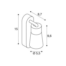 SLV Puri 2.0 Cone wall lamp, black/gold, 15 cm