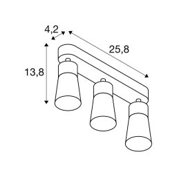 SLV ceiling lamp Puri 2.0 Cone, black, length 26 cm, 3-bulb.
