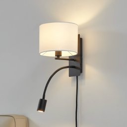 Lindby Florens wall light, black, LED reading lamp, 23.5 cm