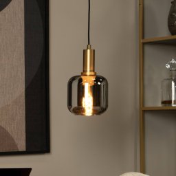Lucide Joanet pendant light, Ø 16 cm, 1-bulb, glass, black
