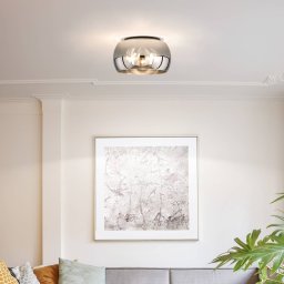 FISCHER & HONSEL Dima ceiling light, smoked glass, Ø 40 cm