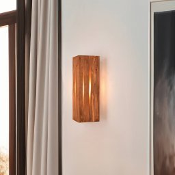 Trio Lighting Karuni wall light, natural, wood, metal, E14