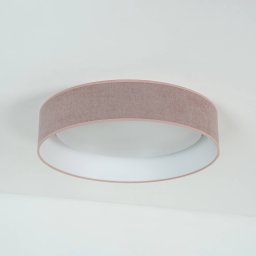 Duolla LED ceiling light Plafond, pink, fabric, Ø 45 cm, 3-step dimmable