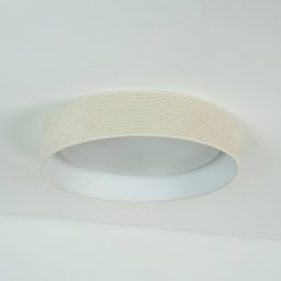 Duolla LED ceiling light Plafond, white, fabric, Ø 45 cm, 3-step dimmable
