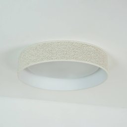 Duolla LED ceiling light Plafond, cream, fabric, Ø 45 cm, 3-step dimmable