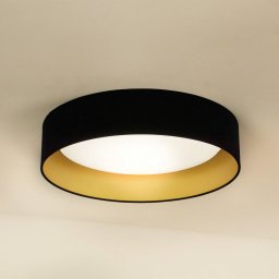 Duolla LED ceiling light Plafond, velvet, black/gold, Ø 45 cm, 3-step dimmable